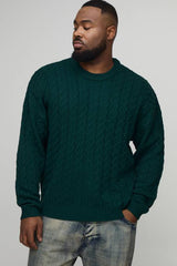 Plus Essential Boxy Fit Cable Knitted Jumper