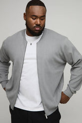 Plus Essential Regular Fit Knitted Bomber Jacket