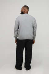 Plus Essential Regular Fit Knitted Bomber Jacket
