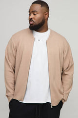 Plus Essential Regular Fit Knitted Bomber Jacket