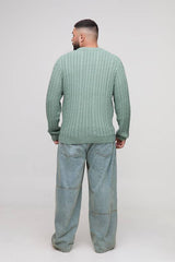 Plus Essential Regular Fit Cable Knit Jumper