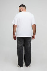 Plus Washed Pearl & Rhinestone Ripped Relaxed Fit Jeans