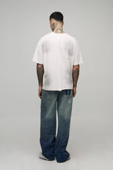Tall Chain Printed Ripped Baggy Fit Jeans