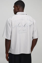 Oversized Half Sleeve Man Embroidered Soft Twill Shirt
