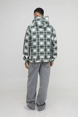 Tall Borg Oversized Boxy Check Hoodie