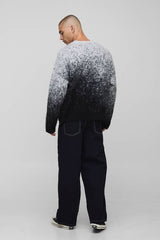 Man Boxy Fit Ombre Fluffy Knitted Jumper