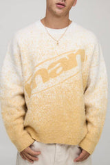 Man Boxy Fit Ombre Fluffy Knitted Jumper
