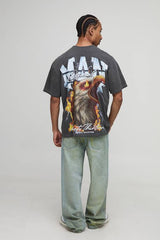 Relaxed Fit Metallic Jeans