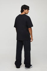 Relaxed Fit All Over Clear Rhinestone Embellished Jeans