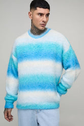 Tall Boxy Oversized Brushed Stripe Knitted Jumper
