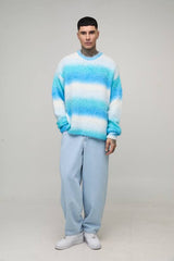 Tall Boxy Oversized Brushed Stripe Knitted Jumper