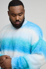 Plus Boxy Oversized Brushed Stripe Knitted Jumper