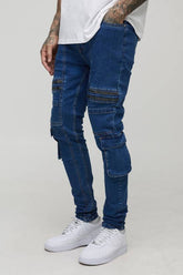 Tall Skinny Zip Detail Cargo Jeans
