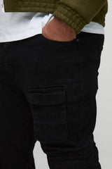 Plus Stacked Skinny Gusset Multi Cargo Pocket Jeans
