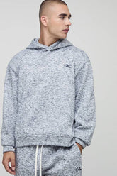 Oversized Boxy Official Embossed Marl Hoodie