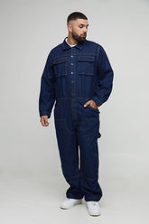 Plus Contrast Stitch Relaxed Fit Boilersuit