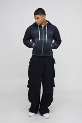Shrunken Boxy Loopback OFCLMAN Applique Check Zip Through Hoodie