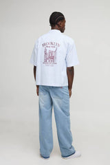 Oversized New York Embroidered Stripe Shirt