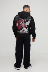 Oversized Boxy Renaissance Embroidered Zip Through Hoodie