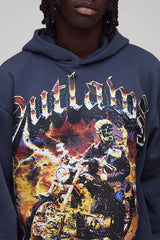 Oversized Boxy Outlaws Large Scale Graphic Hoodie