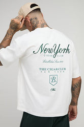 Tall Oversized Boxy Heavyweight New York Script T-Shirt
