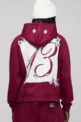 Oversized Boxy Floral Embroidered Hoodie
