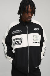 Tall Oversized Jersey Man Embroidered Varsity Jacket