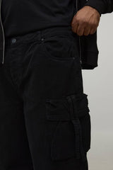 Plus Multi Cargo Pocket Overdye Baggy Jeans