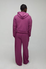 Shrunken Boxy Premium Interlock Zip Through Hoodie