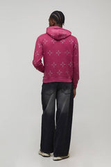 Boxy Washed All Over Rhinestone Hoodie