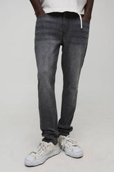 Slim Flared Clear Rhinestone Embellished Denim Jeans
