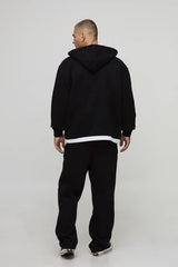 Oversized Moto Zip Through Hoodie
