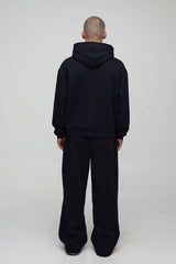 Oversized Boxy Ofcl Cow Print Applique Hoodie