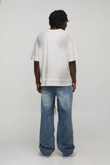 Tall Relaxed Fit Washed Paint Splatter Ripped Jeans