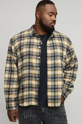 Plus Oversized Fit Brushed Checked Shirt