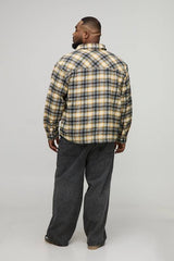 Plus Oversized Fit Brushed Checked Shirt