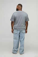 Plus Acid Wash Applique Relaxed Fit Jeans