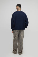 Tall Brushed Embroidered Western Oversized Jumper