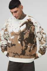 Tall Western Jacquard Oversized Jumper