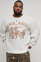 Plus Brushed Embroidered Western Oversized Jumper
