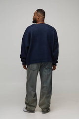 Plus Brushed Embroidered Western Oversized Jumper