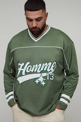 Plus Oversized Homme Mesh Baseball Long Sleeve T-Shirt