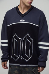 Man Gothic Varsity Jacquard Knitted Hockey Sports Top