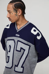 Man Varsity Jacquard Knitted Hockey Sports Top