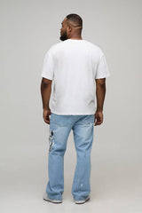 Plus Flared Printed Gusset Denim Jeans