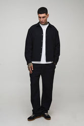 Tall Herringbone Oversized Overshirt & Relaxed Trouser Set