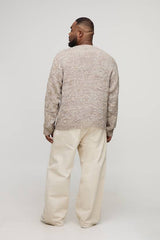 Plus Oversized Boxy Mixed Yarn Chunky Knit Jumper