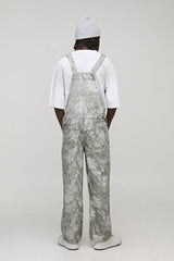 Baggy Fit Washed Forest Camo Overalls