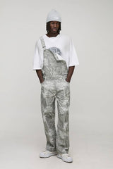 Baggy Fit Washed Forest Camo Overalls