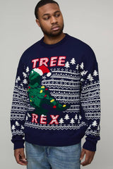 Plus Tree Rex Relaxed Christmas Jumper